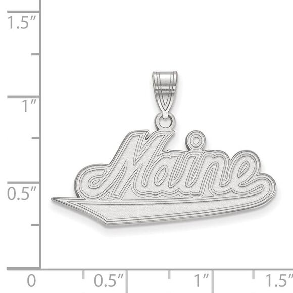 14k White Gold U. of Maine Large Pendant